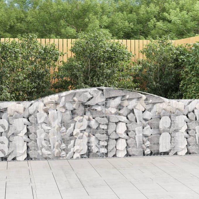 vidaXL - Schanskorven - 5 - st - gewelfd - 400x30x100/120 - cm - ijzer