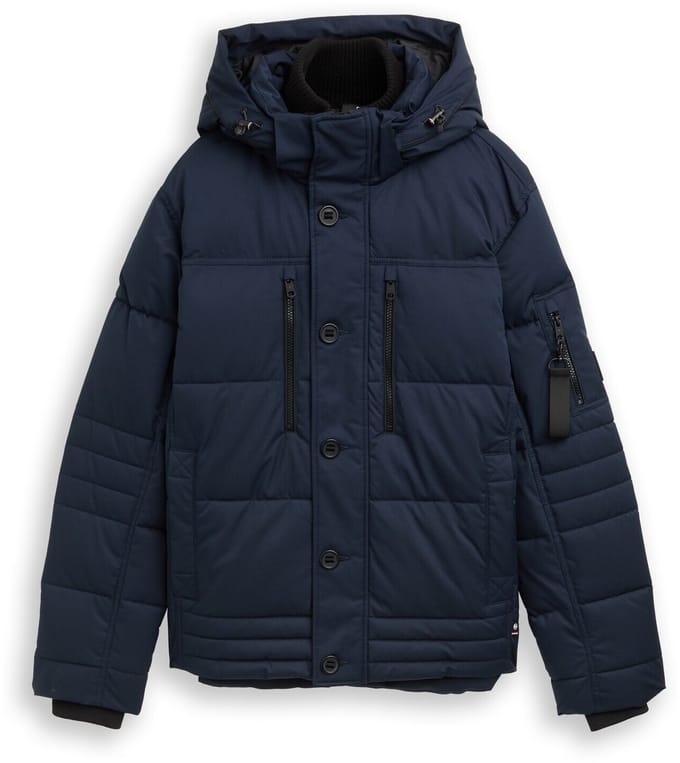 Tom Tailor - Pufferjas met afneembare capuchon - Maat L - sky captain blue