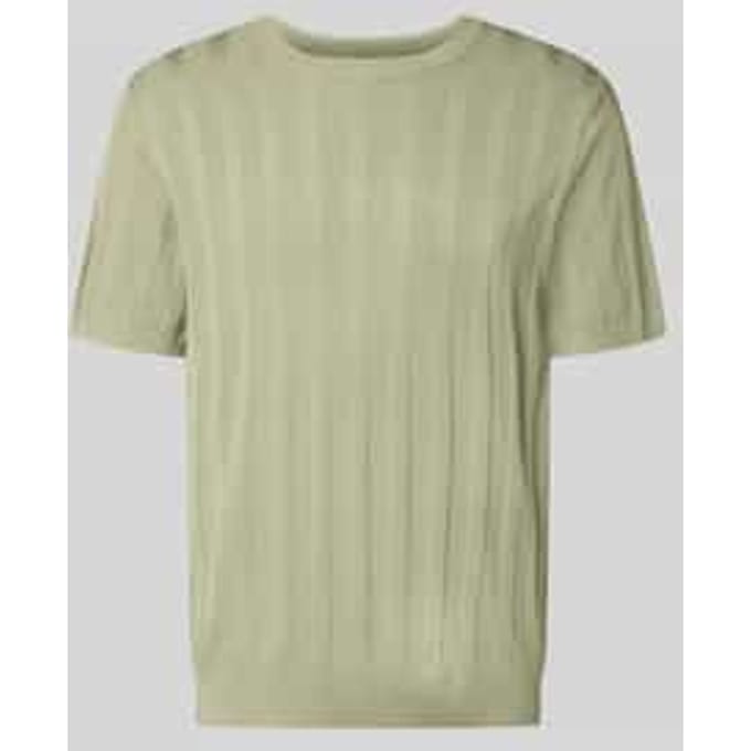 Gebreid shirt van viscosemix met ronde hals