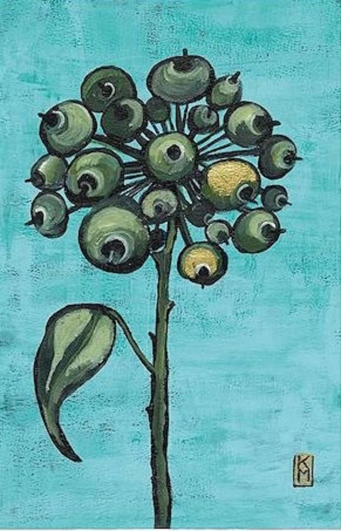 Dubbele kaart met env. Hedera 11,5x17,5cm