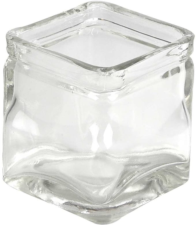 Vierkant glas, H: 5,5 cm, afm 5,5x5,5 cm, 12 stuk/ 1 doos