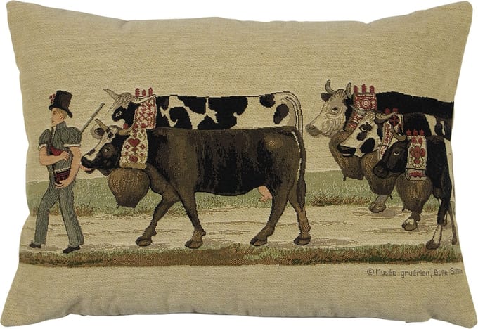 gobelin kussen almabtrieb koebel 30x45cm