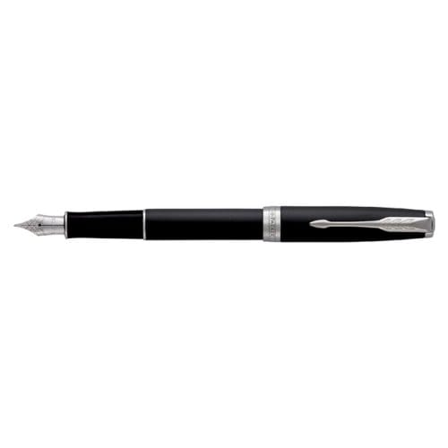 Parker Sonnet-vulpen | Matzwart met palladium rand | Medium penpunt | Cadeauverpakking