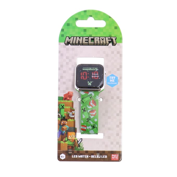 LED Watch Minecraft - Kinderhorloge Met LED Display Voor Datum en Tijd - Groen