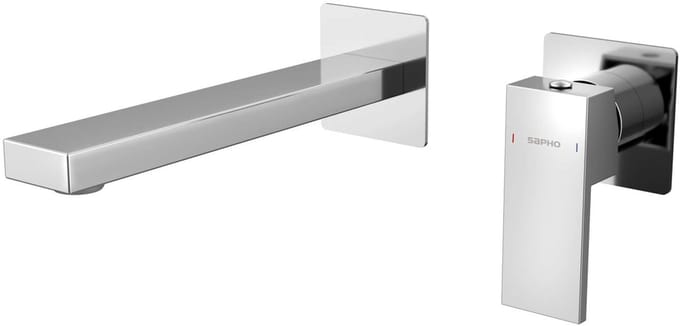 Sapho Cubemix 2-gats inbouwwastafelkraan, chroom