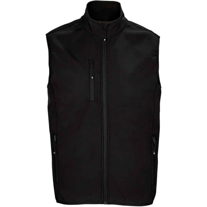 SOLS Heren Falcon Softshell gerecyclede bodywarmer (Zwart)