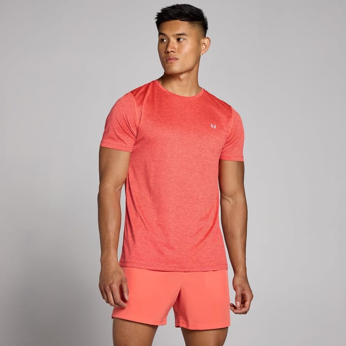 MP Tempo gemêleerd T-shirt voor heren - Koraalrood - S