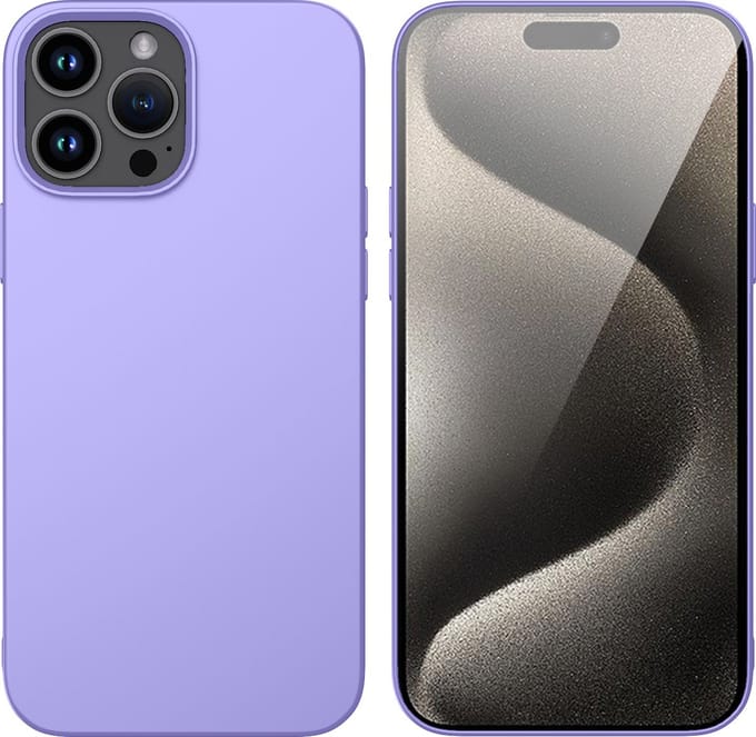 Hoesje Geschikt voor iPhone 15 Pro – Liquid siliconen Backcover – Lila