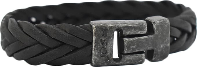JOSH Heren Leren Armband Zwart | 24832-BRA