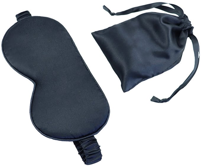 Slaapmasker van zijde met opbergzakje
