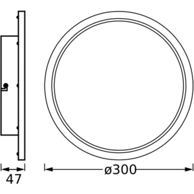 OSRAM LED plafondlamp BATHROOM, zwart, Ø 30 cm, IP44 CCT