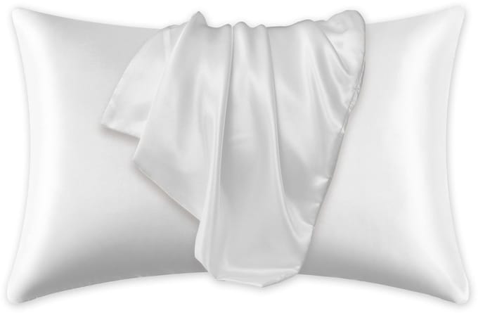Satijnen kussensloop Wit 60 x 70 cm hoofdkussen formaat - AfricanFabs® Satin pillow case / Zijde zachte kussensloop van satijn (1 stuks)