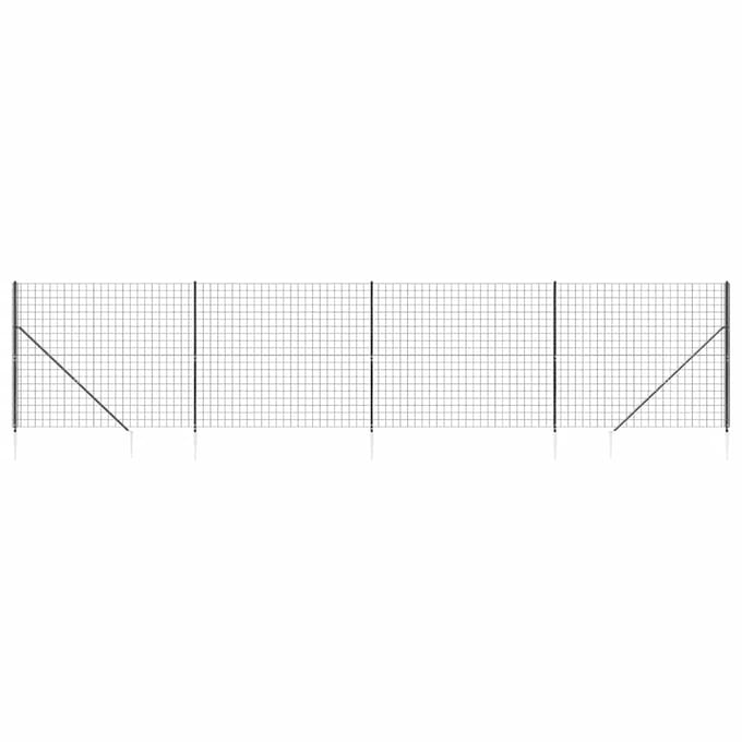 vidaXL - Draadgaashek - met - grondankers - 1,4x10 - m - antracietkleurig