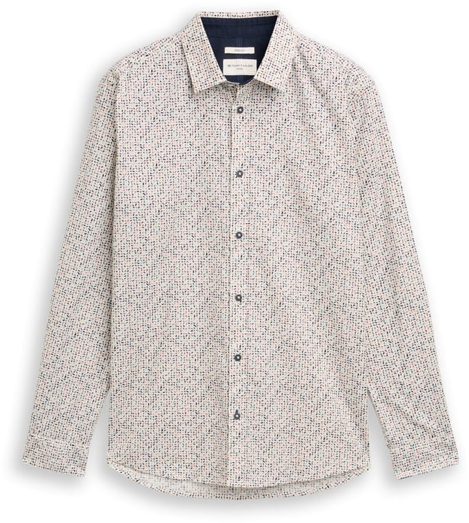 Tom Tailor - Getailleerd overhemd met patroon - Maat XXL - white abstract design