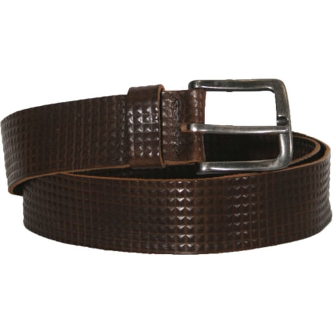 Mens Belt - Riem - Heren - 95 - MidGrijs - Leer - 1426