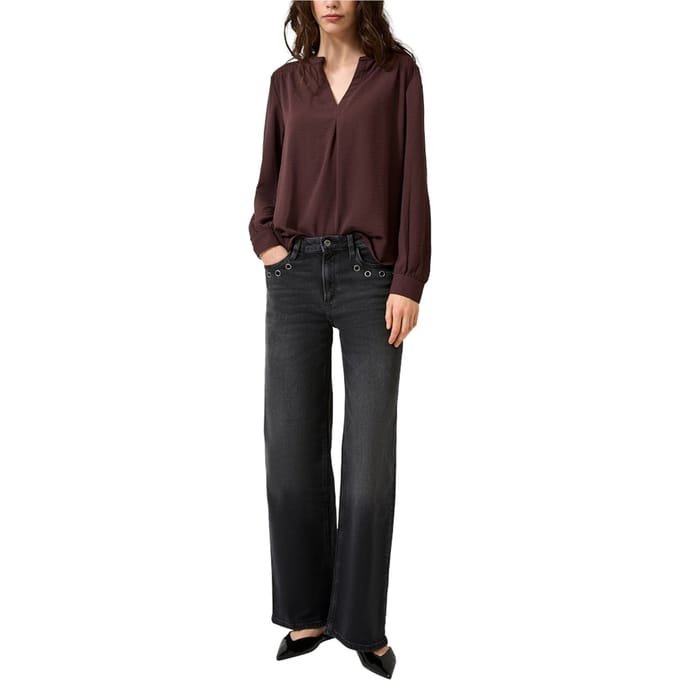 Blouse tuniek met smockdetails op de schouders dames QS