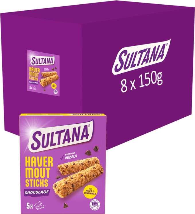 Sultana Havermoutsticks - Chocolade - 8 x 150 gram