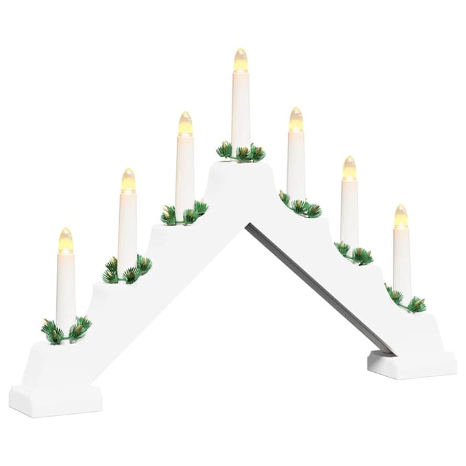 vidaXL - Kerst - Kaarsbrug - 7 - LED's - Warmwit - 39,5 - x - 5 - x - 29 - cm
