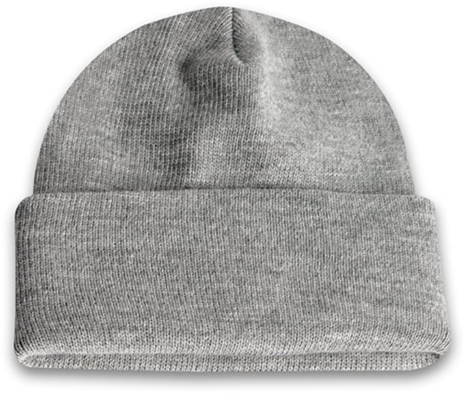 Muts - Beanie - Heather Grey (lichtgrijs) - Gehaakt - Wintermuts - Warm - 'Original Cuffed Beanie' - Jonyx