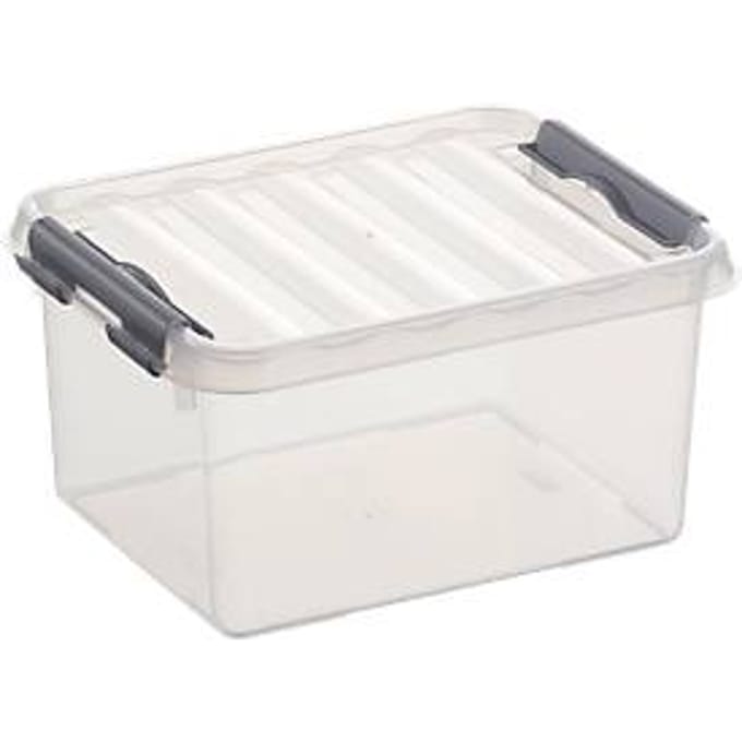 Opbergdoos Sunware Q-line - deksel - sluitclips - L 200 x B 150 x H 100 mm - 2 l