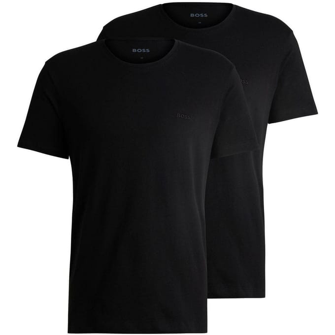 Boss T-shirt voor heren met relaxte pasvorm (set van 2) (Zwart)