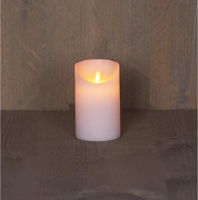 Anna's Collection Led kaars/stompkaars - 2x - wit - H12,5 x D7,5 cm - wax - bewegende vlam