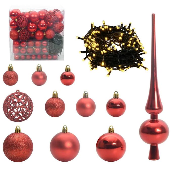 vidaXL Kerstbal Set 120 st 300 LED's Warmwit Ø 6 cm