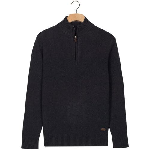 Baileys Trui Lambswool Half Zip Argyle Jacquard Knit Navy / male