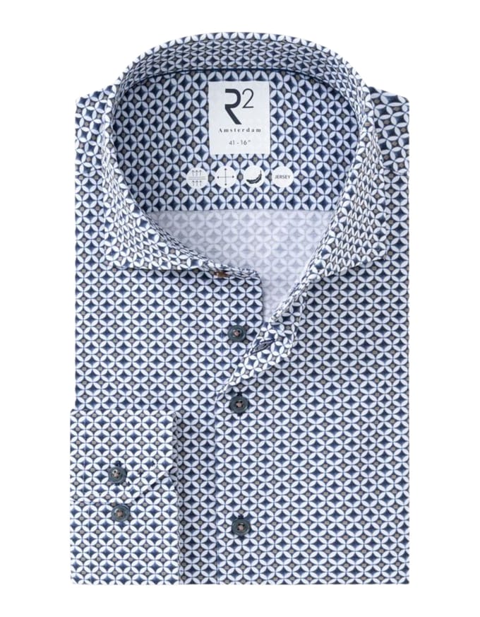 R2 Technical Knitted Lange Mouw Overhemden Donkerblauw 134.wsp.008