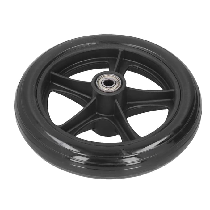 Rolstoelwiel Vervanging 16cm PU Looprek Zwenkwiel Accessoire met Kogellager Zwart