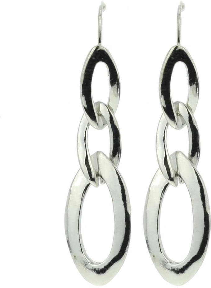 Behave - Ovale oorhangers zilverkleurig - modern minimal chic
