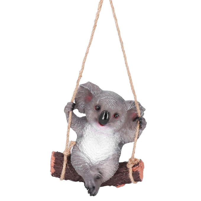 Hars Schommelende Koala Dier Model Beeldje Standbeeld Beeld Hangend Ornament Buiten Tuin Decoratie gray