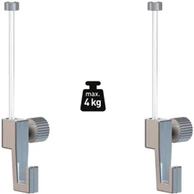 Duraline Ophangset Voor Schilderijen Phs S/2 - Rail Click+top+up - 4kg - Transparant - 2 Stuks