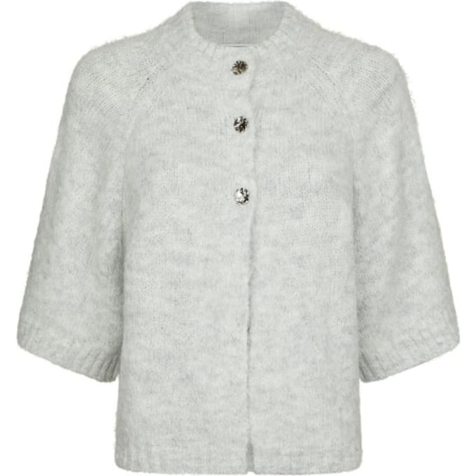 Neo Noir - Benuta Fluffy Knit Cardigan - 165816 - 133 Grey Melange