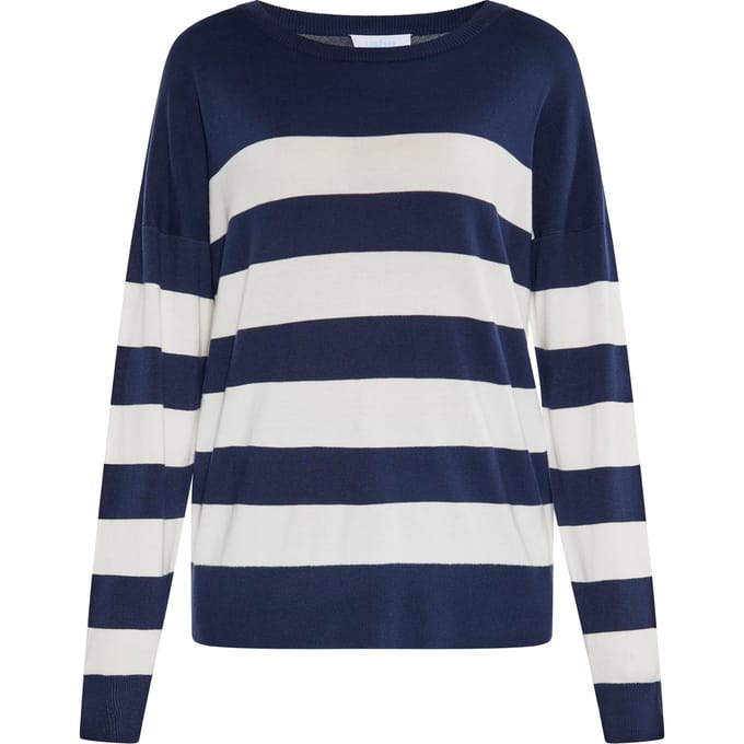 usha Jumper Dames marine wit