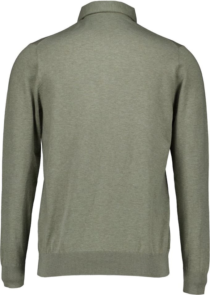 Profuomo Longsleeve Poloshirt Luxury Basic Groen - Maat M - Heren - Pullovers