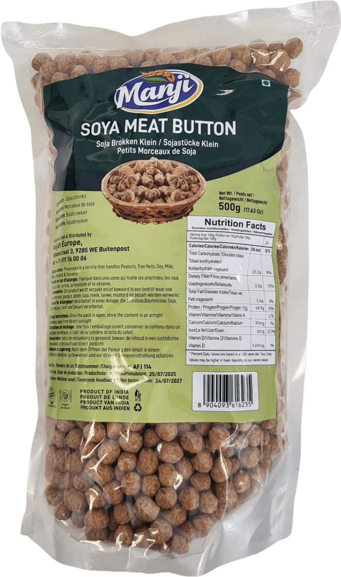 Manji - Soja Brokken Klein - Soya Meat Button - 500 g