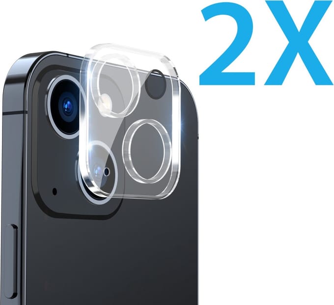 Camera lens Protector 2x Geschikt voor: iPhone 15 Plus - screen protector - glas - bescherm je camera - beschermglas - Transparant