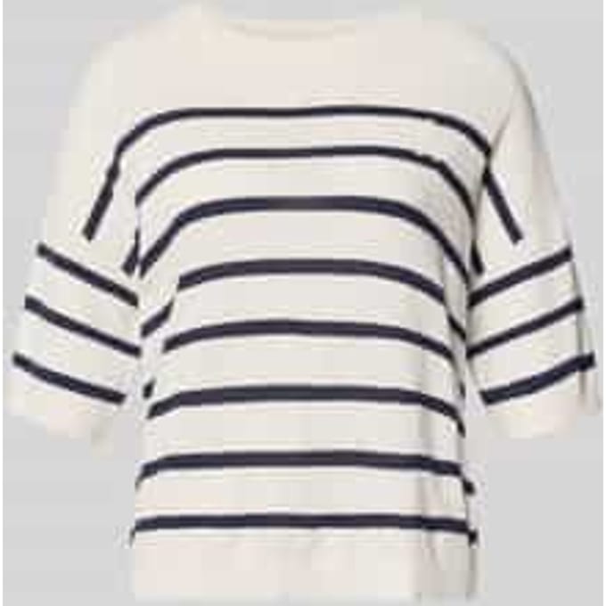 relaxed fit pullover van linnenmix model 'STRIPE'
