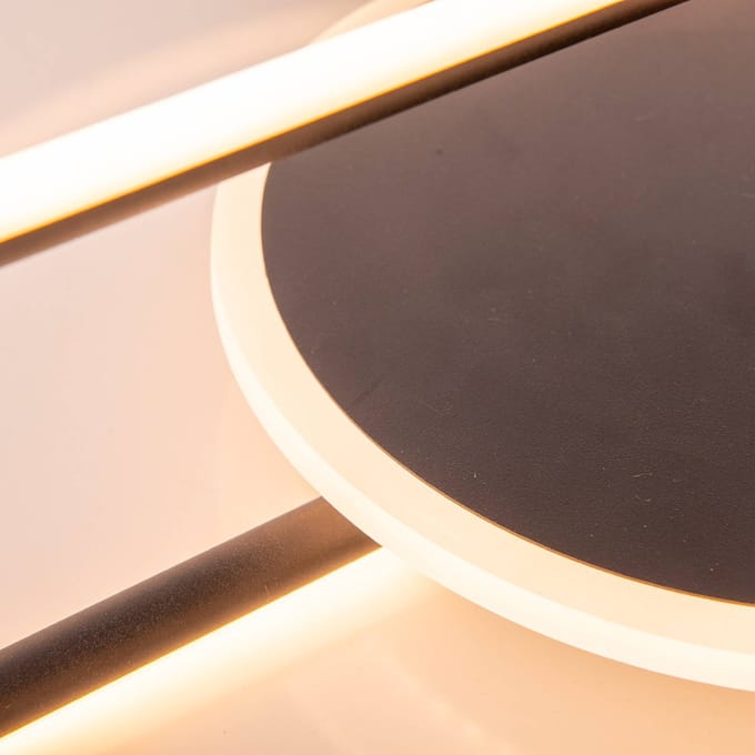 Näve LED plafondlamp Brendan, Ø 54 cm, zwart