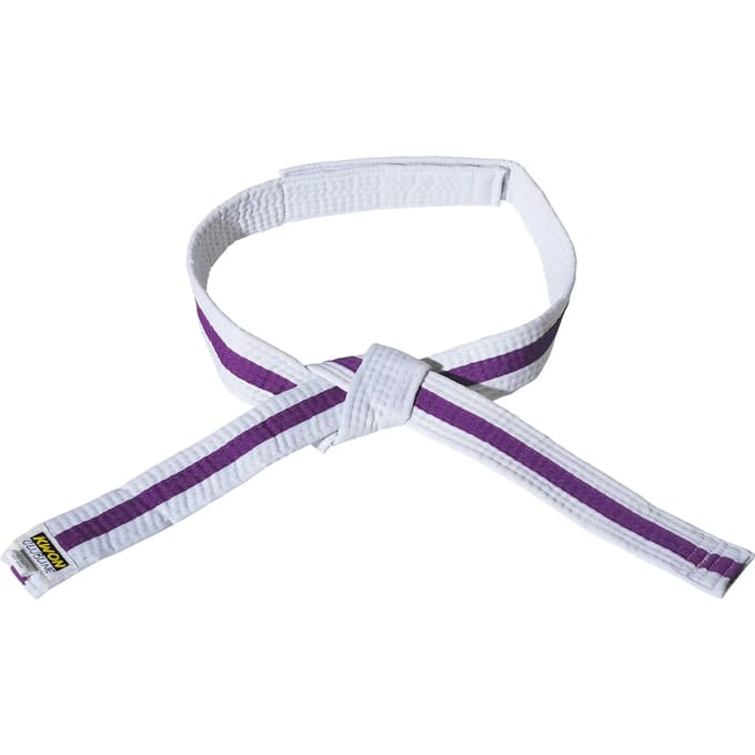 Wit/paars/wit klittenband riem budō kind Kwon