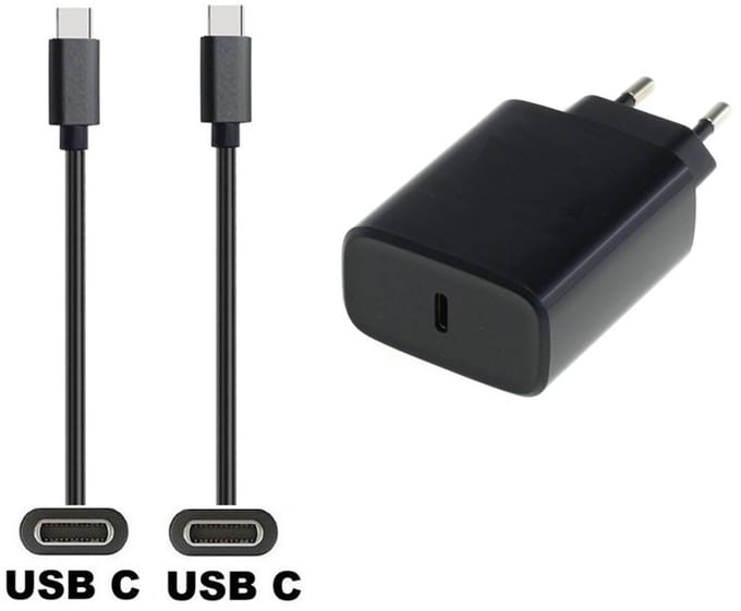 OneOne 20W snellader + 1,5m sterke USB C naar C kabel. PD lader. Oplader adapter past op Kobo (Rakuten) eReader Elipsa, Elipsa 2E, Sage, Libra 2, Libra Colour, Clara 2E, Clara Colour, Clara BW - Kindle (Amazon) Scribe