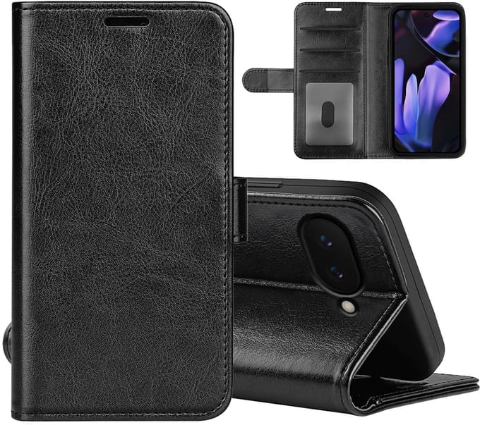 MobyDefend Hoesje - Geschikt voor Google Pixel 9a - Wallet Book Case (Sluiting Achterkant) - Zwart