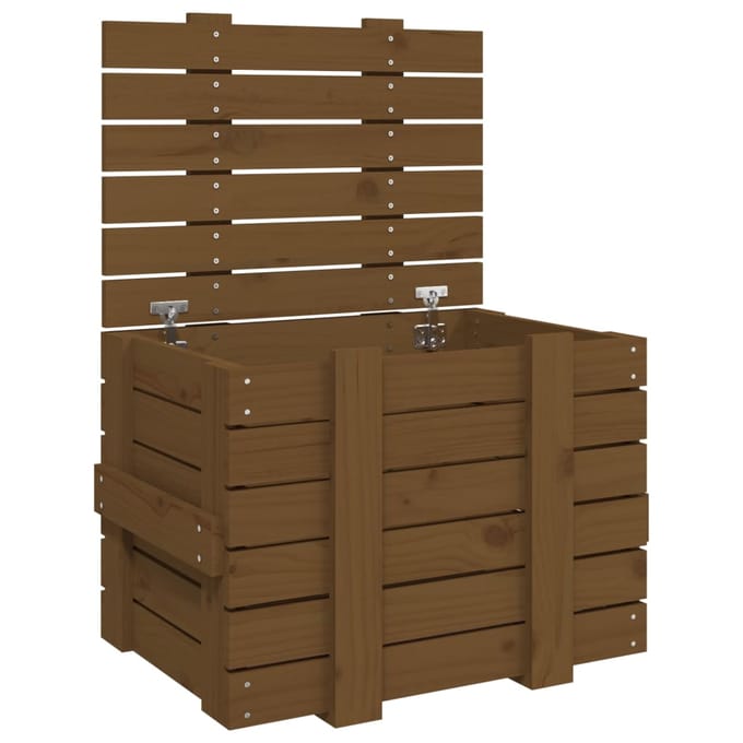 vidaXL - Opbergbox - 58x40,5x42 - cm - massief - grenenhout - honingbruin