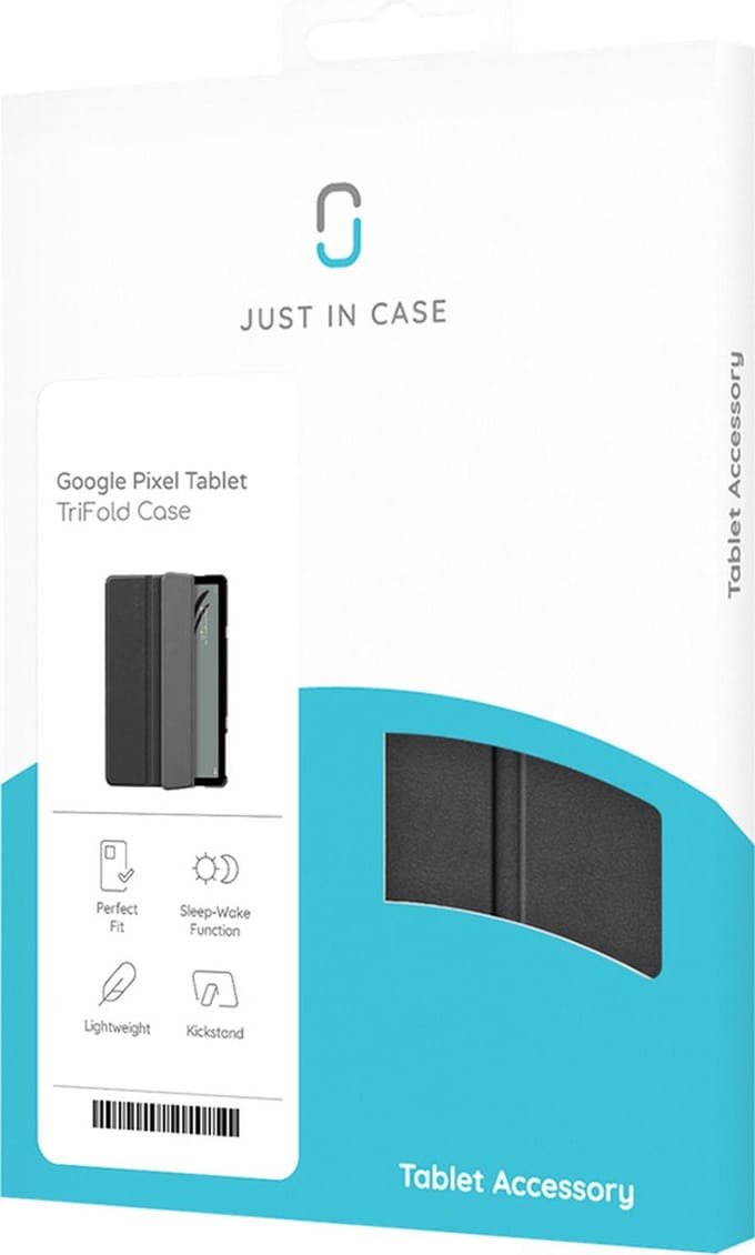 Just in Case tablet Hoes geschikt voor Google Pixel Tablet - TriFold Bookcase - Zwart