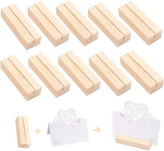 10 Stuks Houten Plaats Kaarthouders Voor Tafeldecoratie