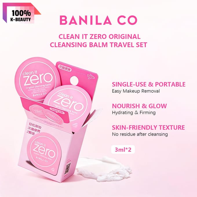 Banila Co Clean It Zero Original Reinigingsbalsem Reisset (2×3ml) 3ml*2/ 0.2 fl.oz pink