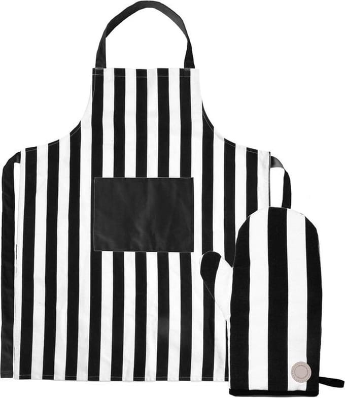 Sagaform Aron schort & bbq handschoenen set Zwart/beige