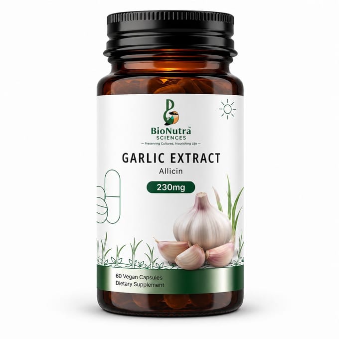 BioNutra Sciences Advanced Garlic & Allicin Complex – Knoflookextract – 60 Vegan Capsules