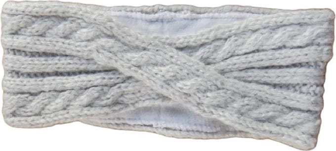 Haarband gebreid met brushed effect, fleece voering binnenin.